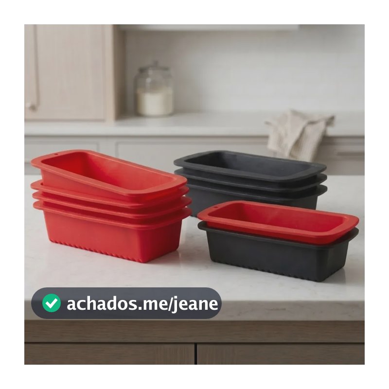 Kit 02 Forma Pão E Bolo Ingles Silicone Assadeira Retangular