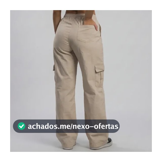 Calça Cargo Feminina Wide Leg Algodão Cintura Alta Y2k