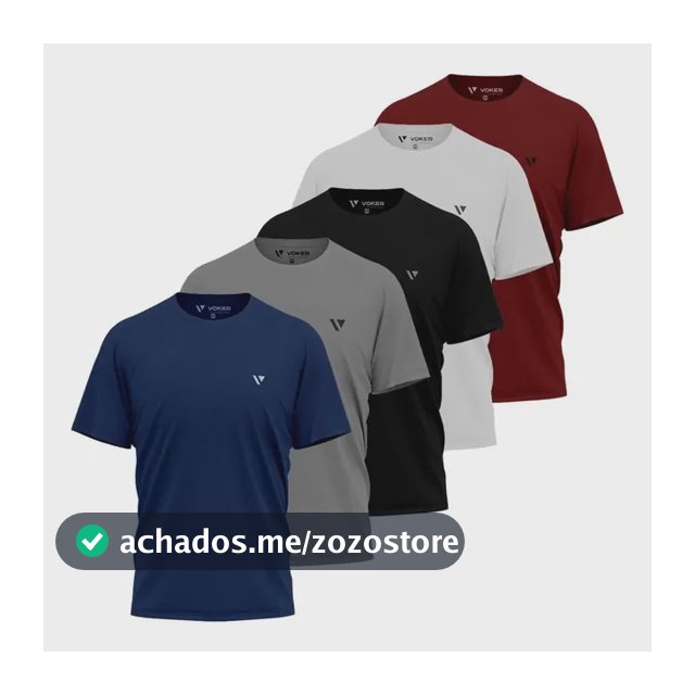 Kit 5 Camisas Camisetas Masculina Slim Voker 100% Original