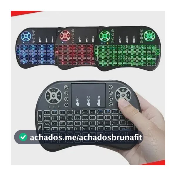 Mini Controle Teclado Bluetooth Sem Fio Para Smart Tv Box Pc Projetor Android Netflix Led Rgb Universal Com Função Mouse 10 Metros - KATELUO