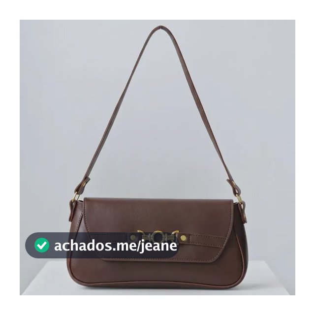Bolsa De Ombro Baguete Tiracolo Média Feminina Casual Cor Café