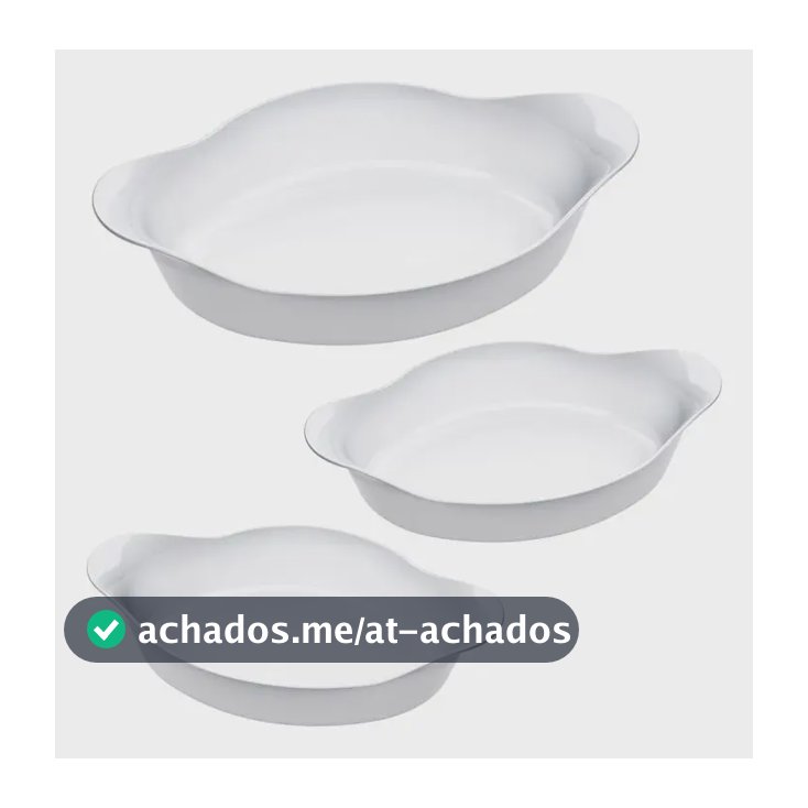 Marinex Conjunto de Assadeiras Oval Opaline 3 Peças Branco