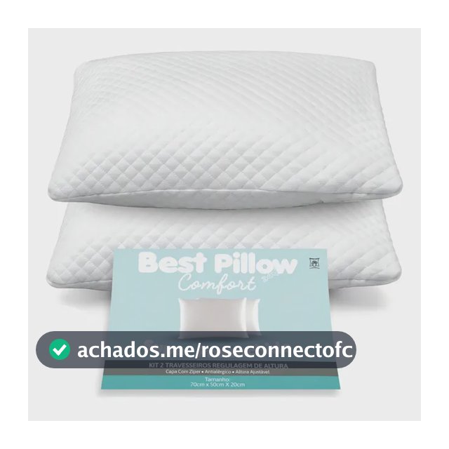 Kit 2 Travesseiros M Casa Altura Regulável 70x50cm Antialérgico