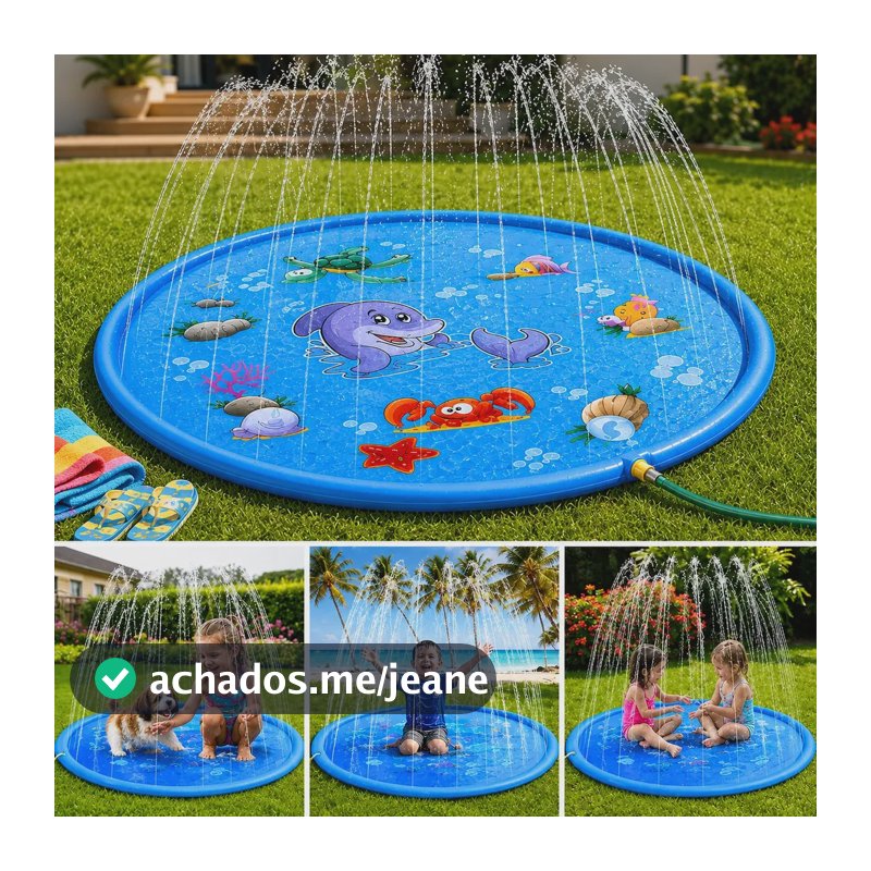 Piscina Com Chafariz Infantil Inflável Brinquedo Agua / Pet Azul-aço
