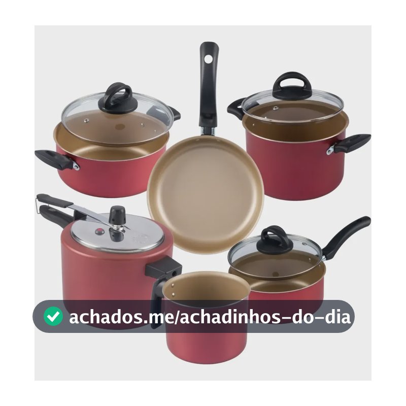 Jogo De Panelas 6 Peças Com Panela De Pressão 4,5l Cereja