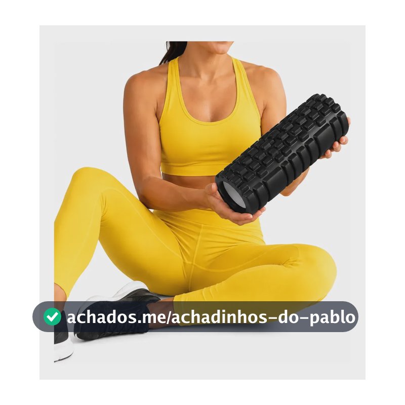 Rolo De Liberação Miofascial Massagem Fisioterapia Pilates Preto