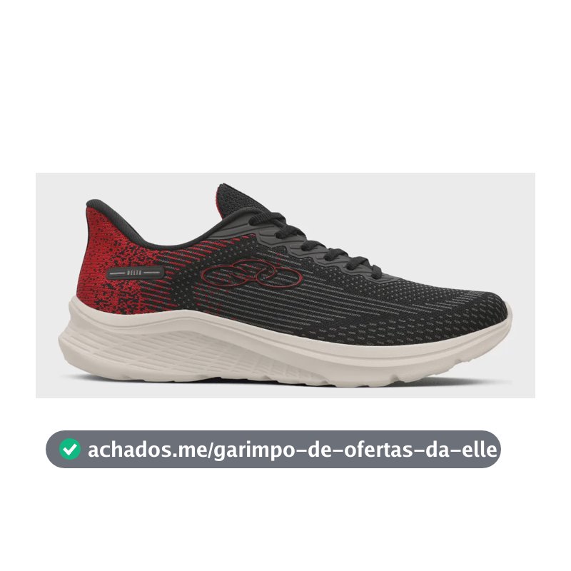 Tênis  Masculino Delta 122 Olympikus Preto/vermelho Liso 44 Br