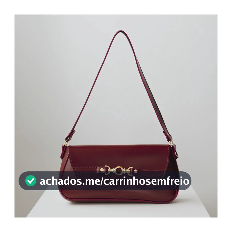 Bolsa De Ombro Baguete Tiracolo Média Feminina Casual Cor Vinho