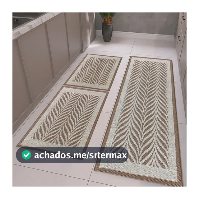 Tapetes E Passadeira 3 Peças Em Tear Para Cozinha Axia Luxo