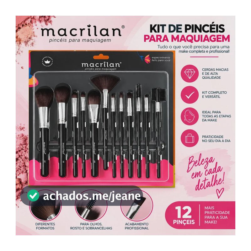 12 Pincéis para Maquiagem Kp9-1a