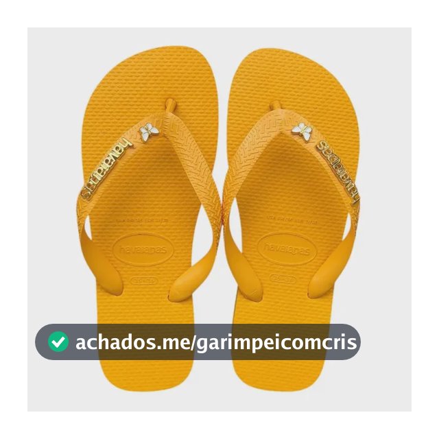 Havaianas Top + Escrita Dourada + Borboleta Branca