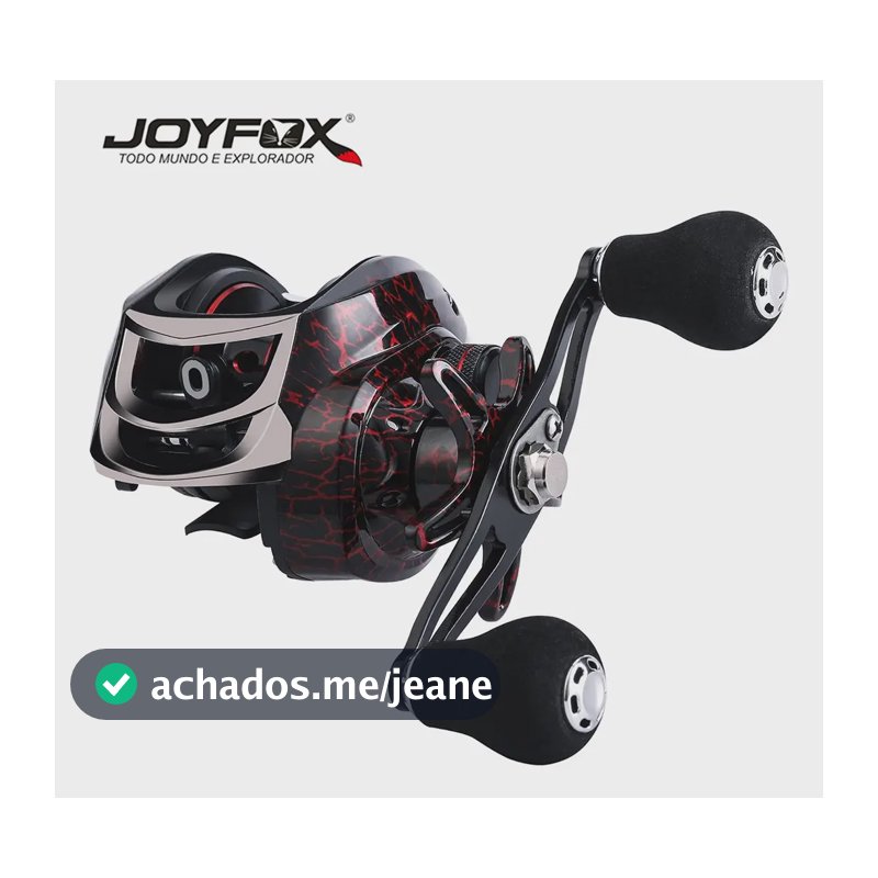Carretilha Joyfox LW101 Preto-Vermelho 18 Rolamentos 7.1:1 Arrasto 10kg