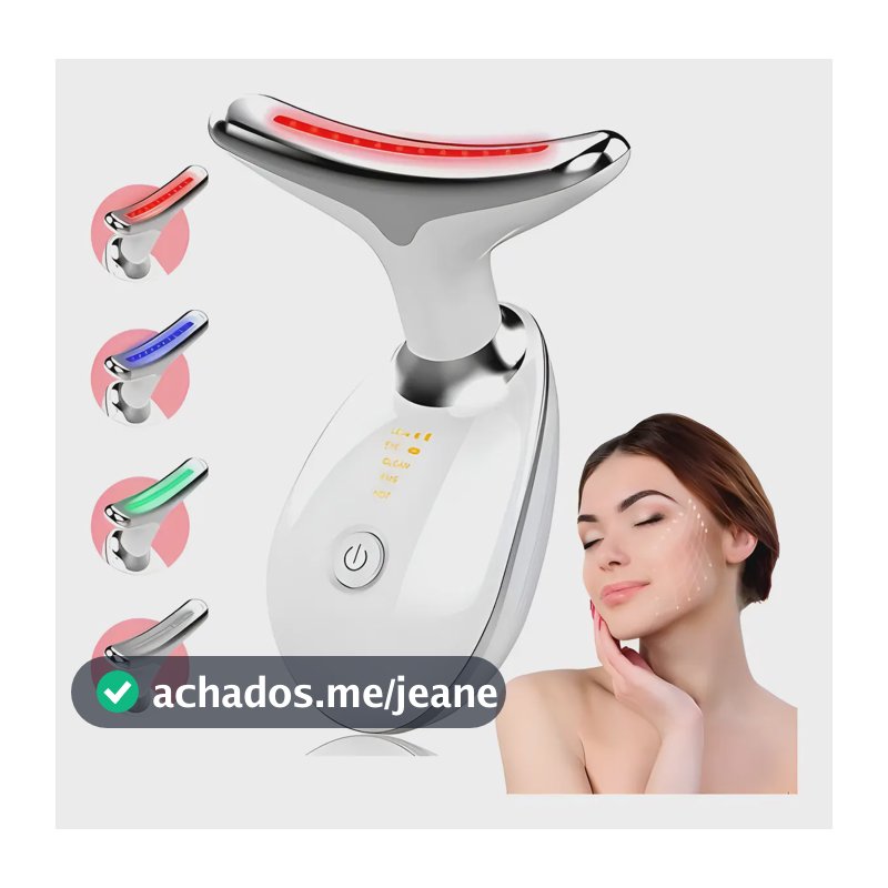 Massageador De Pescoço e Rosto LED Vibração Fototerapia Para Rejuvenescer Firmeza Anti-Rugas Aparelho Redutor de Papada Lifting Lift