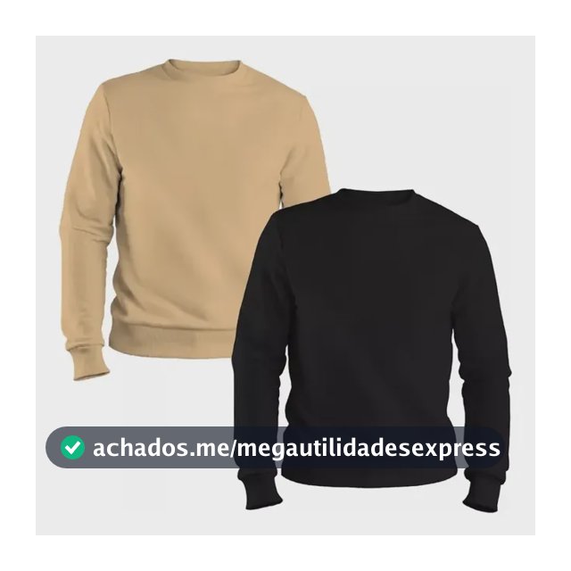 Kit Moletom Unissex Liso Masculino Blusa Algodão Frio