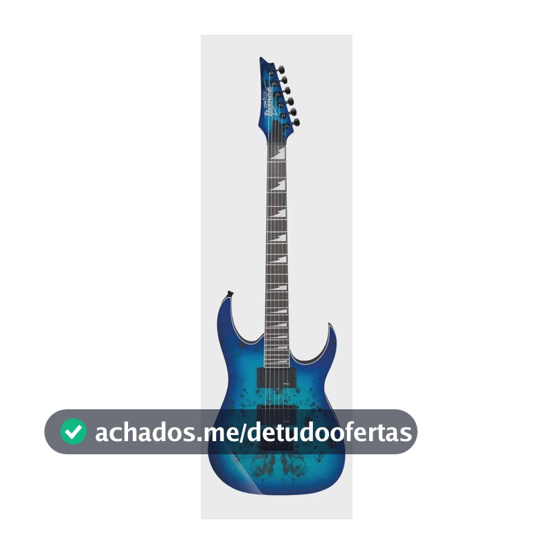 Guitarra Ibanez GRGR221PA AQB RG Gio Aqua Burst HH 6 Cordas Corpo Okoume Top Poplar Burl Diapasão Purpleheart Ponte F106