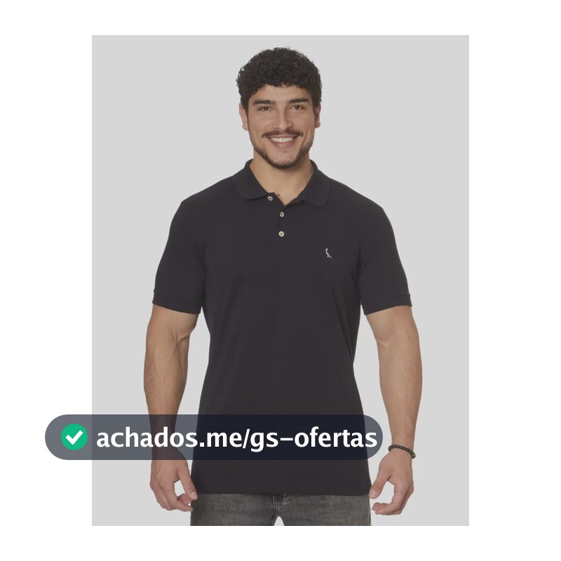 Camisa Reserva Masculino Polo Regular Essence Preto Liso Gg