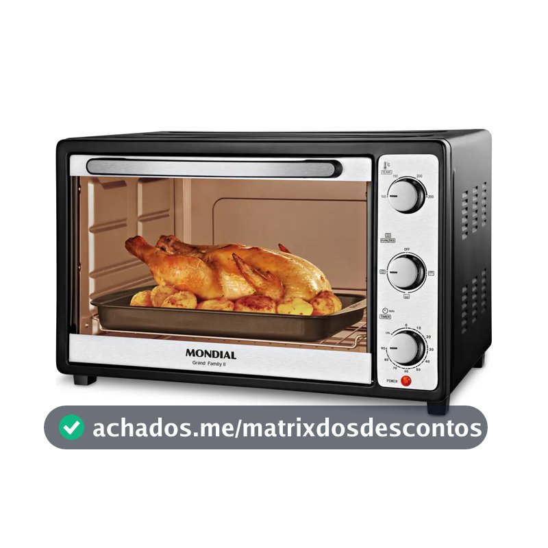 Forno Elétrico 52L Grand Family II, Mondial 1800W FRN-52-B