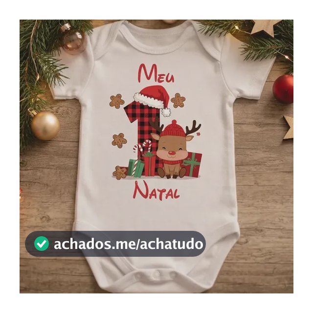 Body Bebe Tematico Natal Manga Curta