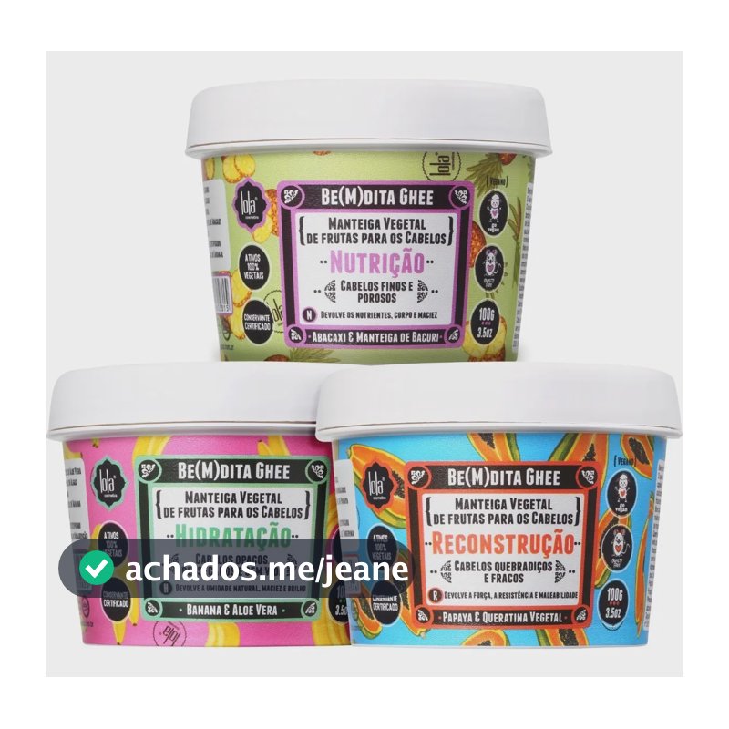 Cronograma Capilar Lola Cosmetics Bemdita Ghee 3 Itens