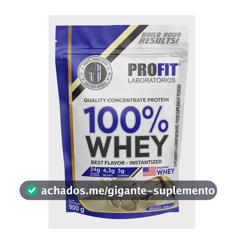 Whey protein Profit 100% Quality Concentrate em pó sabor Baunilha x 900g