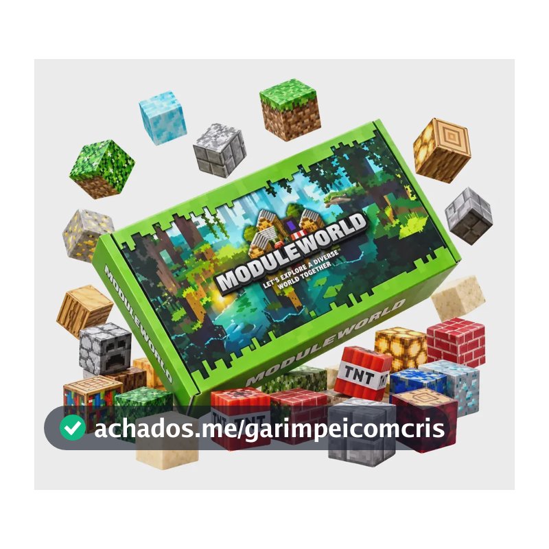 Minecraft Module World 100 Peças Blocos Magnéticos Educativo 100 Module World Minecraft