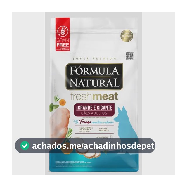 Ração Seca Fórmula Natural Fresh Meat para Cães Adultos Porte Grande e Gigante Frango, Mandioca e Alecrim