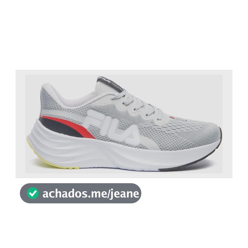 Tênis Fila Masculino Racer Comet 2 Esportivo Corrida Treino Cinza Gelo/vermelho/preto Geométrico 38 Br