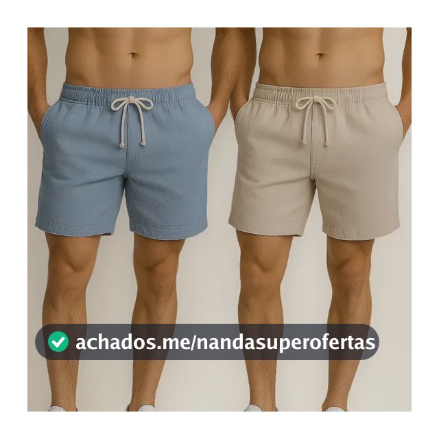 Kit 2 Shorts Linho Masculina Bermuda Estilo Mauricinho Leve