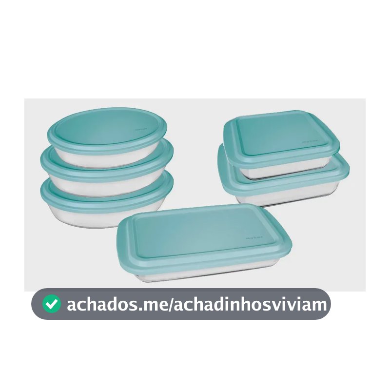 Conjunto Assadeiras 6 Peças De Vidro Com Tampa Verde Marinex