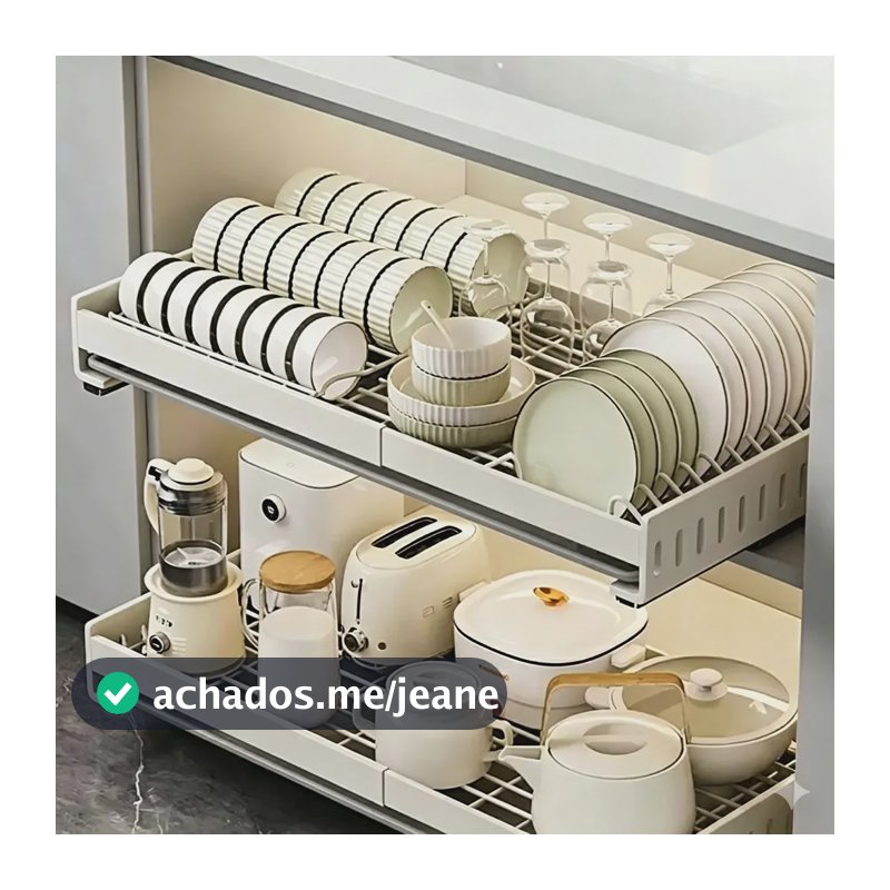 Bilimo Organizador De Pratos Deslizante Para Cozinha Branco