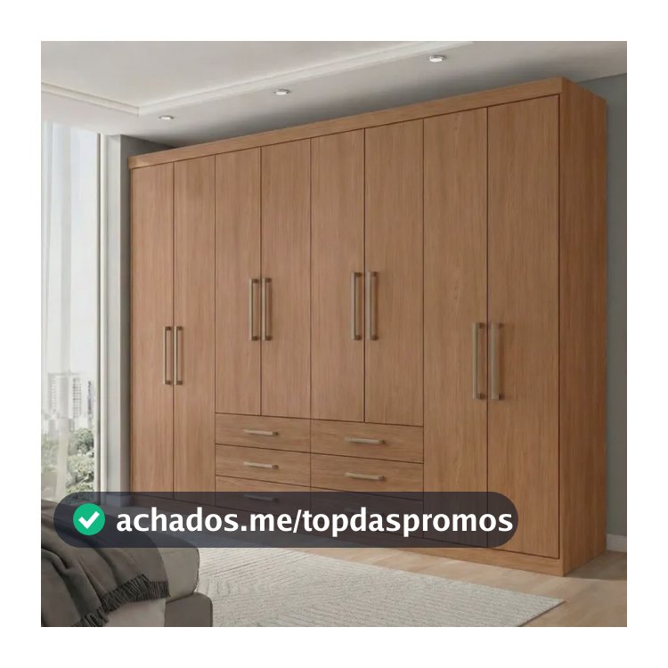 Guarda Roupa Casal 8 Portas 6 Gavetas Master Santos Andirá Jatobá
