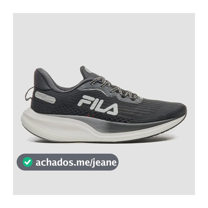 Tênis Fila Racer Speedzone Masculino Original Corrida Preto/bege/cinza Geométrico 39 Br