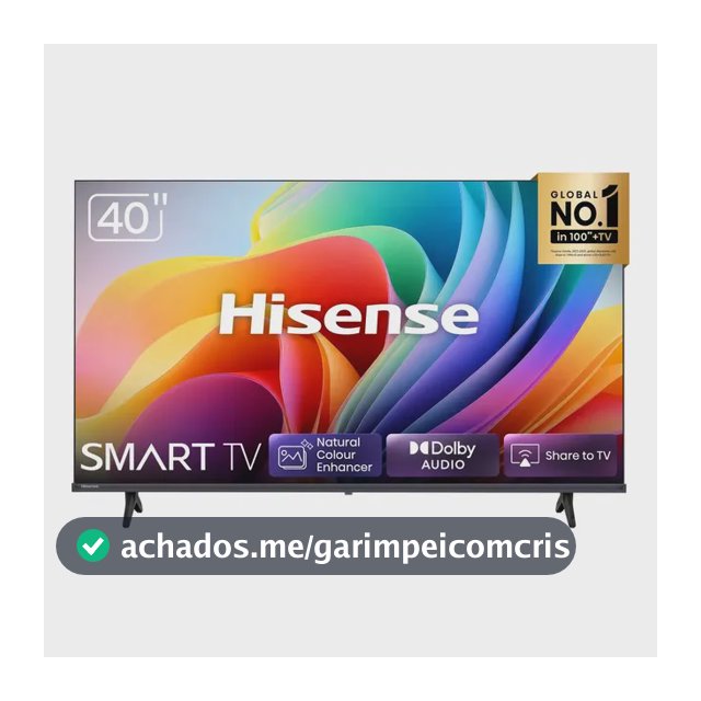 Smart TVHisense FHD 40" Polegadas 40A4NV com HDR10, DTS Virtual X, Compatibilidade Alexa
