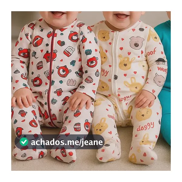 Kit 4 Macacão Bebê Menina Menino Zíper 100% Algodão 0-4meses