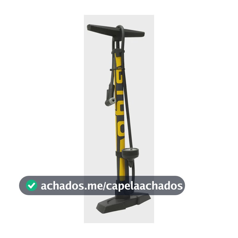 Bomba De Pé Com Manômetro Giyo Gf-55e Aço Cor Preto/amarelo Preto/amarelo