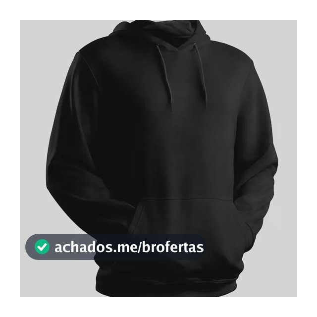 Blusa Moletom Canguru Liso Básico Premium Várias Cores M Preto