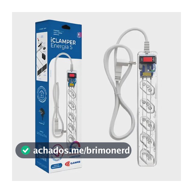 Filtro De Linha Dps Clamper 5 Tomadas 1m Transparente 021516 Transparente 127/220v