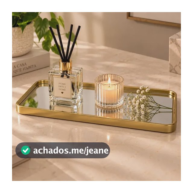 Bandeja Decorativa Espelhada Retangular 29x11