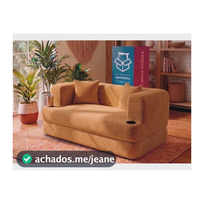 Sofá Cama Muna. 1,50m Xpand Tech Tecido Bouclê Cama Inbox Caramelo Liso