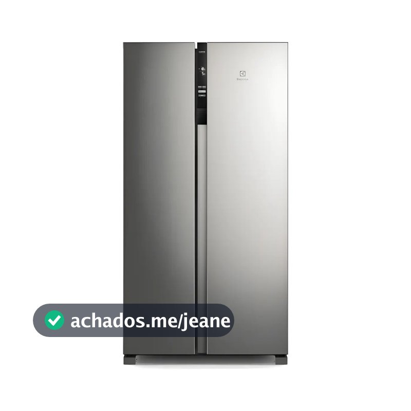 Geladeira Electrolux IS4S Frost Free Inverter 435L Side by Side cor Inox Look