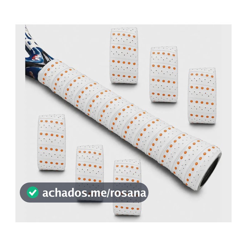 Kit 6 Overgrip Grips Microperfurados Padel Beachtennis Tênis Branco