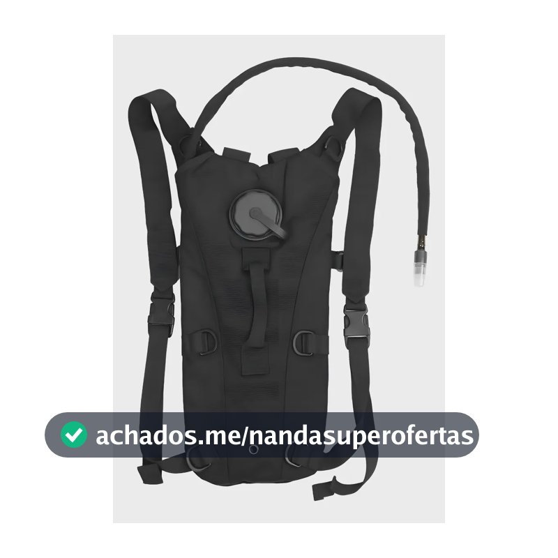 Mochila Hidratação Tática Com Refil D'água 3 Litros Bicicleta Térmica Bike Ciclismo Trilha Corrida Tumblr Cor Preto