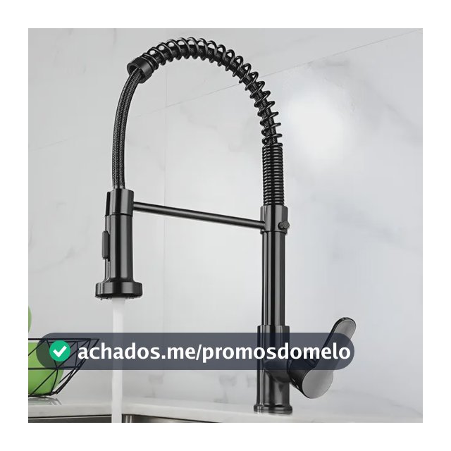 Torneira Cozinha Gourmet Bancada Flexível Monocomando Pia Preto B22-black