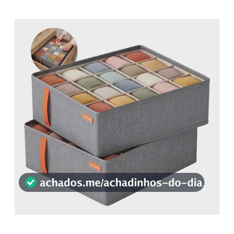 Kit 2 Organizador Gaveta Colmeia Calcinha Cueca Meia Roupa Kit C/2
