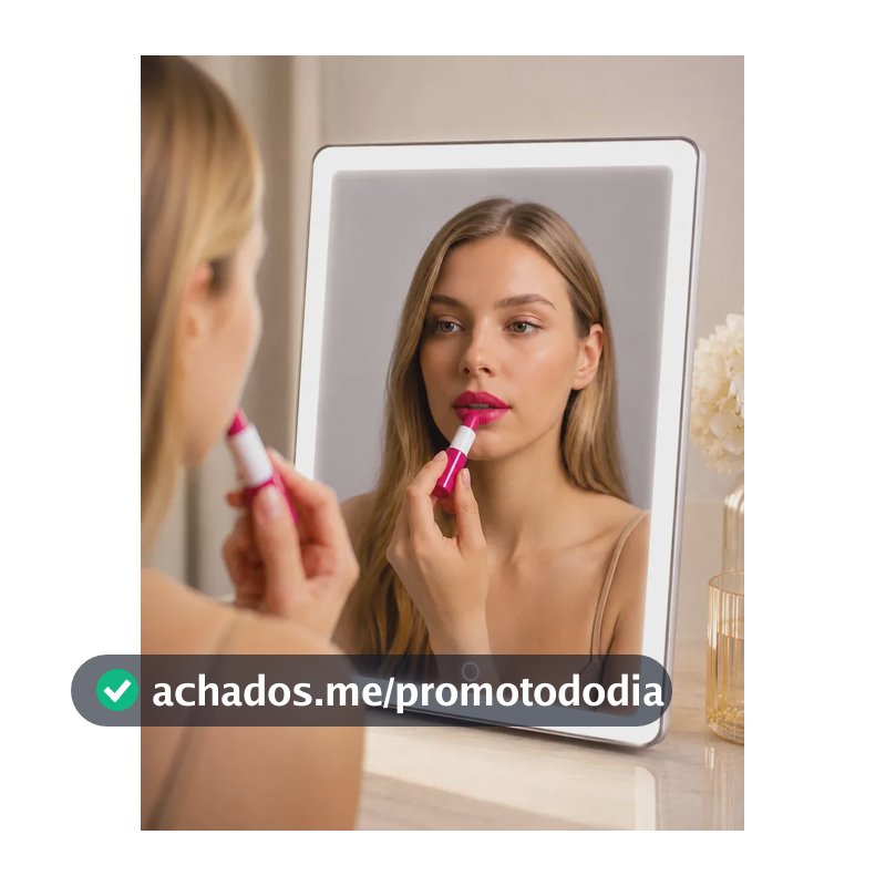 LUARSHOP DS14602WT Retangular - Variavél - Branco - USB 23 cm (Inclui: Com luz)