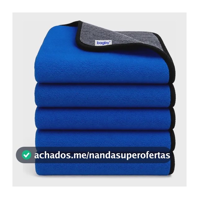 Kit 5 Toalha Pano Microfibra Automotivo 2 Lados 600gsm 40x40 Sortida