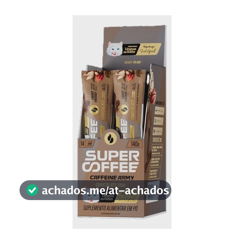 Cafeína Caffeine Army Supercoffee Classic Size em pó sabor Língua de gato x 144g