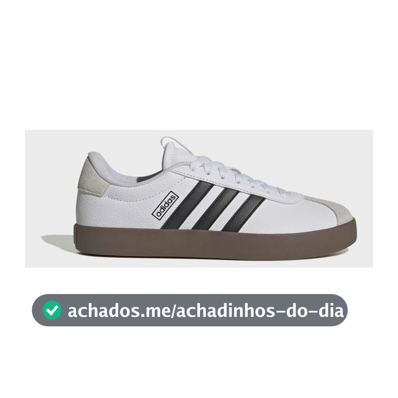 Tênis Casual Feminino Vl Court 3.0 adidas Ftwwht/cblack/greone Liso 36 Br