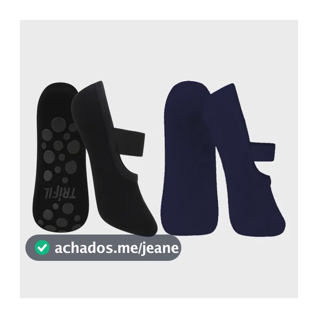 Kit 2 Pares Meia Sapatilha Pilates Feminina Adulto Trifil