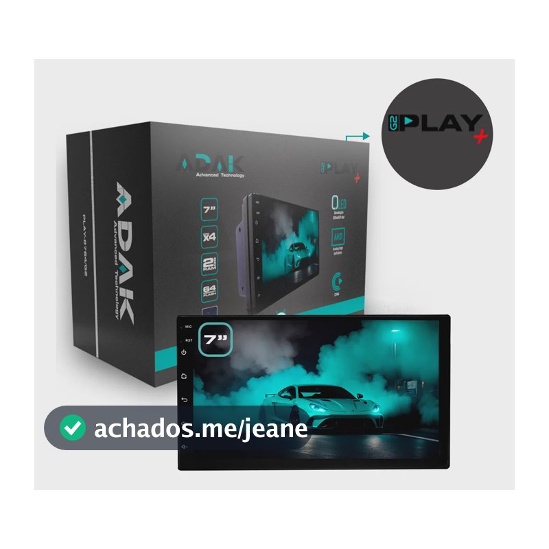 Central Multimídia Adak 7" Android 14 64GB GPS Bluetooth CarPlay QLED